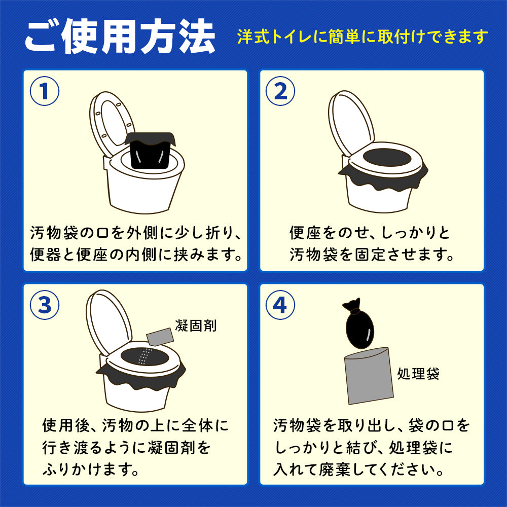 災害用トイレ 災害用 防災グッズ 凝固剤入 5回分入 簡易トイレ 災害 携帯トイレ 非常グッズ 防災用品 防災 断水 緊急 凝固剤 非常用 防災用 非常トイレ トイレ